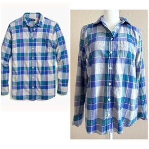 J.Crew Boyfriend Flannel Shirt – Sammy Plaid (Oxf Royal C) – XS
